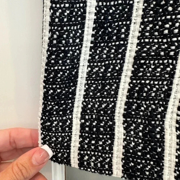 Ann Taylor Dark Navy White Tweed Vertical Stripe Pencil Skirt Size 12 Large NWT - Picture 6 of 11